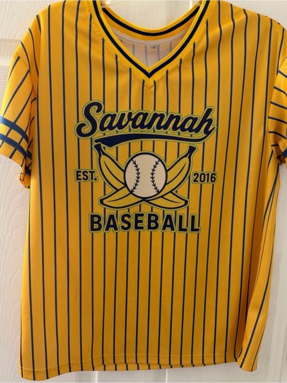 Savannah Baseball Women’s Yellow Pinstripe Jersey